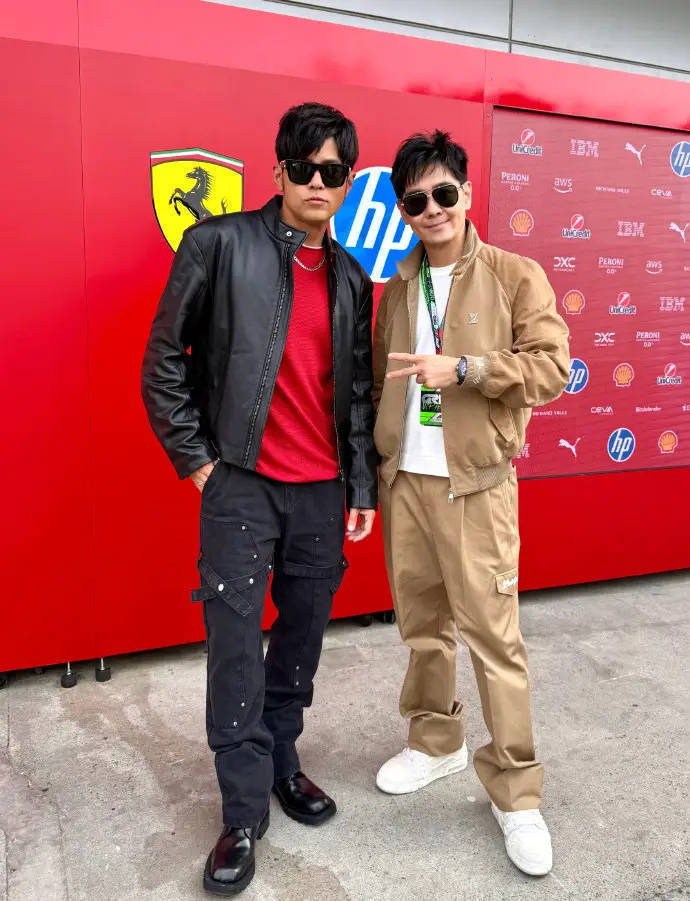 林志颖晒与周杰伦F1合照，墨镜造型酷飒出圈 -1