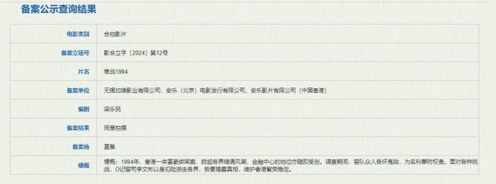 《寒战1994》曝首张海报！吴彦祖下巴出镜超优雅 -2