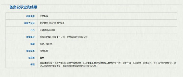 导演方励新纪录片！《西域往事4000年》备案立项 -1