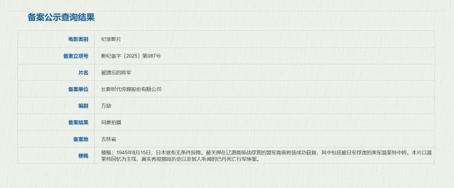 “里斯本丸”姊妹篇！方励《被遗忘的将军》立项 -1