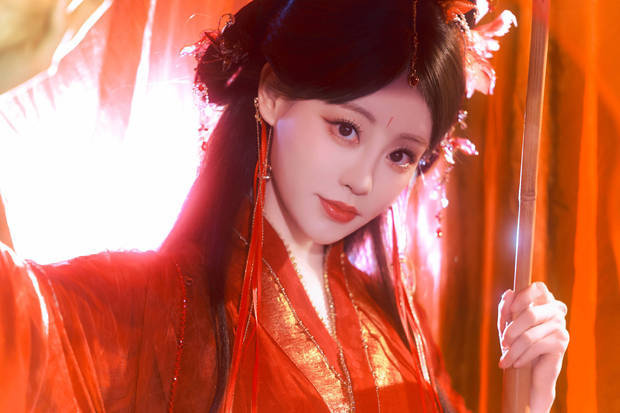 祝绪丹化身暗夜修罗！一袭红衣执伞危险又迷人 -4