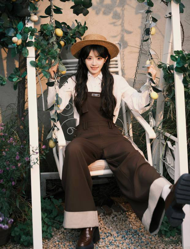 田曦薇28岁生日写真 棕色背带裤戴草帽灵动俏皮 -7 田曦薇28岁生日写真 棕色背带裤戴草帽灵动俏皮 -7